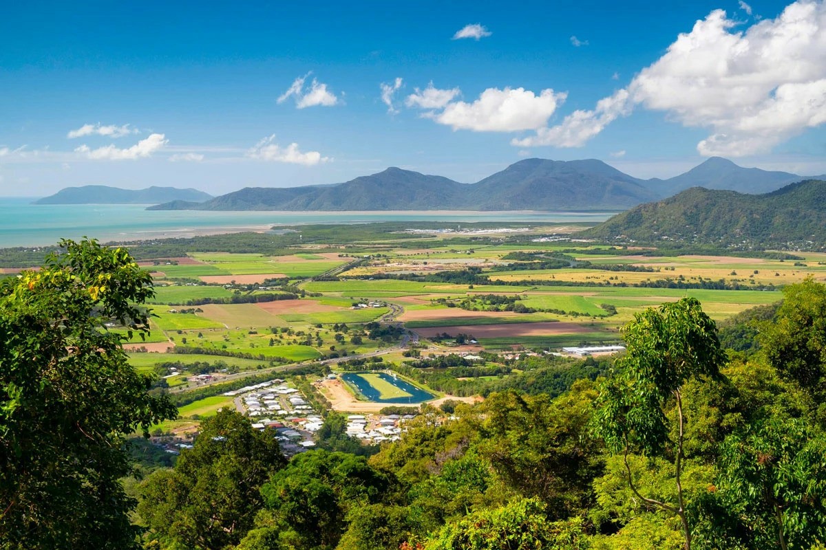 Shot of the landscape from a hill in Cairns